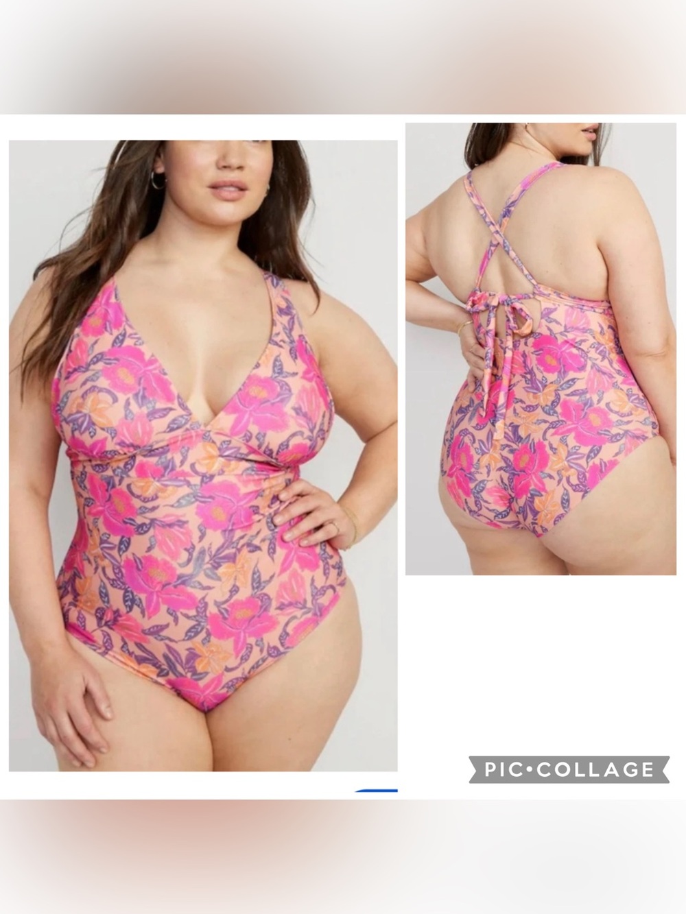 Old navy Plus Size Pink Floral One Piece Swimsuit size 4X